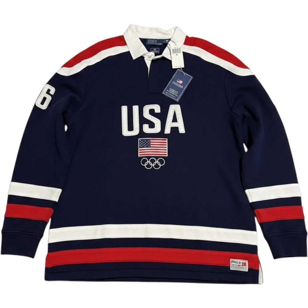 NWT Polo Ralph Lauren Team USA 2026 Olympic Rugby Shirt Mens Large